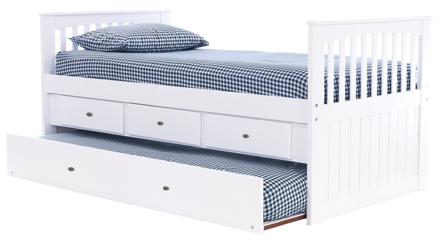 Twin Mission Rake Bed in White
