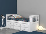 Twin Mission Rake Bed in White