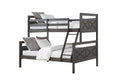 Twin/Full Barn Panel Bunkbed in Rustic Grey