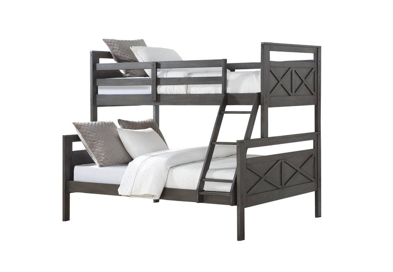 Twin/Full Barn Panel Bunkbed in Rustic Grey