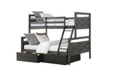 Twin/Full Barn Panel Bunkbed in Rustic Grey