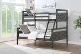 Twin/Full Barn Panel Bunkbed in Rustic Grey