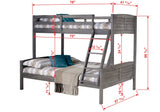 Twin/Full Louver Bunkbed Antique Grey