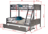 Twin/Full Louver Bunkbed Antique Grey