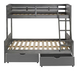 Twin/Full Louver Bunkbed Antique Grey