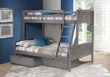 Twin/Full Louver Bunkbed Antique Grey