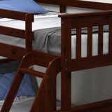 Twin/Full Mission Bunk Bed In Dark Cappuccino Finish
