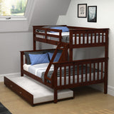 Twin/Full Mission Bunk Bed In Dark Cappuccino Finish