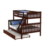 Twin/Full Mission Bunk Bed In Dark Cappuccino Finish