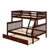 Twin/Full Mission Bunk Bed In Dark Cappuccino Finish