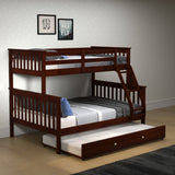 Twin/Full Mission Bunk Bed In Dark Cappuccino Finish