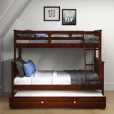 Twin/Full Mission Bunk Bed In Dark Cappuccino Finish