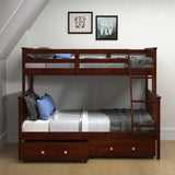 Twin/Full Mission Bunk Bed In Dark Cappuccino Finish