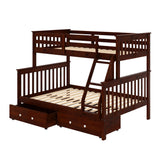 Twin/Full Mission Bunk Bed In Dark Cappuccino Finish