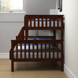 Twin/Full Mission Bunk Bed In Dark Cappuccino Finish