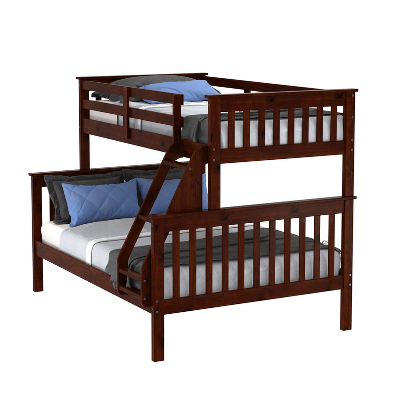 Twin/Full Mission Bunk Bed In Dark Cappuccino Finish