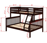 Twin/Full Mission Bunk Bed In Dark Cappuccino Finish