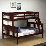 Twin/Full Mission Bunk Bed In Dark Cappuccino Finish
