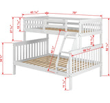 Donco Twin/Full Mission Bunk Bed In #color_White