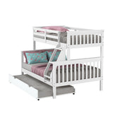 Donco Twin/Full Mission Bunk Bed In #color_White