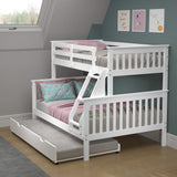 Donco Twin/Full Mission Bunk Bed In #color_White