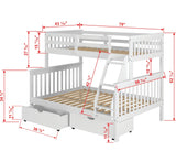 Donco Twin/Full Mission Bunk Bed In #color_White