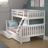 Donco Twin/Full Mission Bunk Bed In #color_White