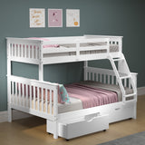 Donco Twin/Full Mission Bunk Bed In #color_White