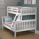 Donco Twin/Full Mission Bunk Bed In #color_White