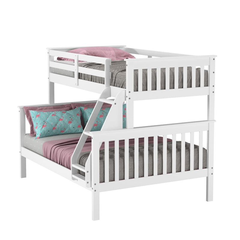 Twin/Full Mission Bunk Bed In White Finish