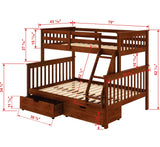 Twin/Full Mission Bunk Bed Light Espresso