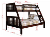 Twin/Full Mission Bunkbed Cappuccino