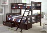 Twin/Full Mission Bunkbed Cappuccino