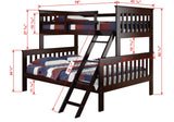 Twin/Full Mission Bunkbed Cappuccino