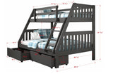Twin/Full Mission Bunkbed Dark Grey