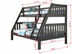 Twin/Full Mission Bunkbed Dark Grey