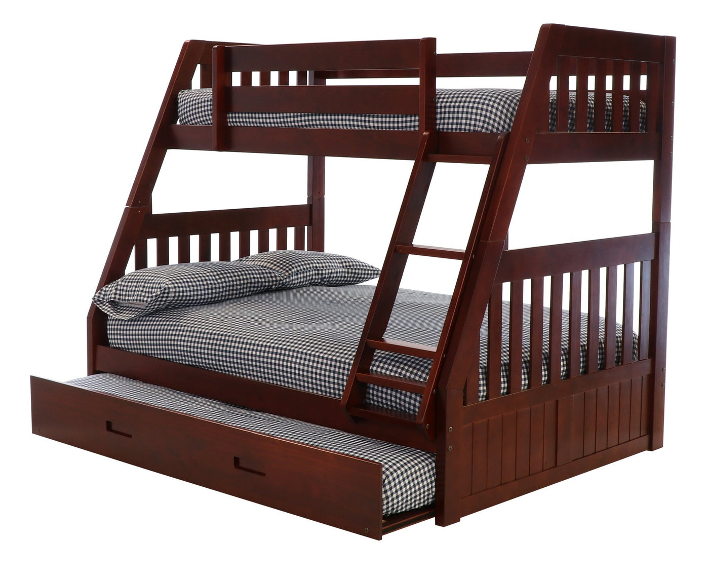 Donco Twin/Full Mission Bunkbed #color_Merlot