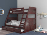 Donco Twin/Full Mission Bunkbed #color_Merlot