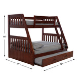Donco Twin/Full Mission Bunkbed #color_Merlot