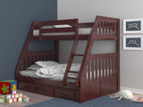 Donco Twin/Full Mission Bunkbed #color_Merlot
