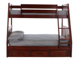Donco Twin/Full Mission Bunkbed #color_Merlot