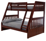 Donco Twin/Full Mission Bunkbed #color_Merlot