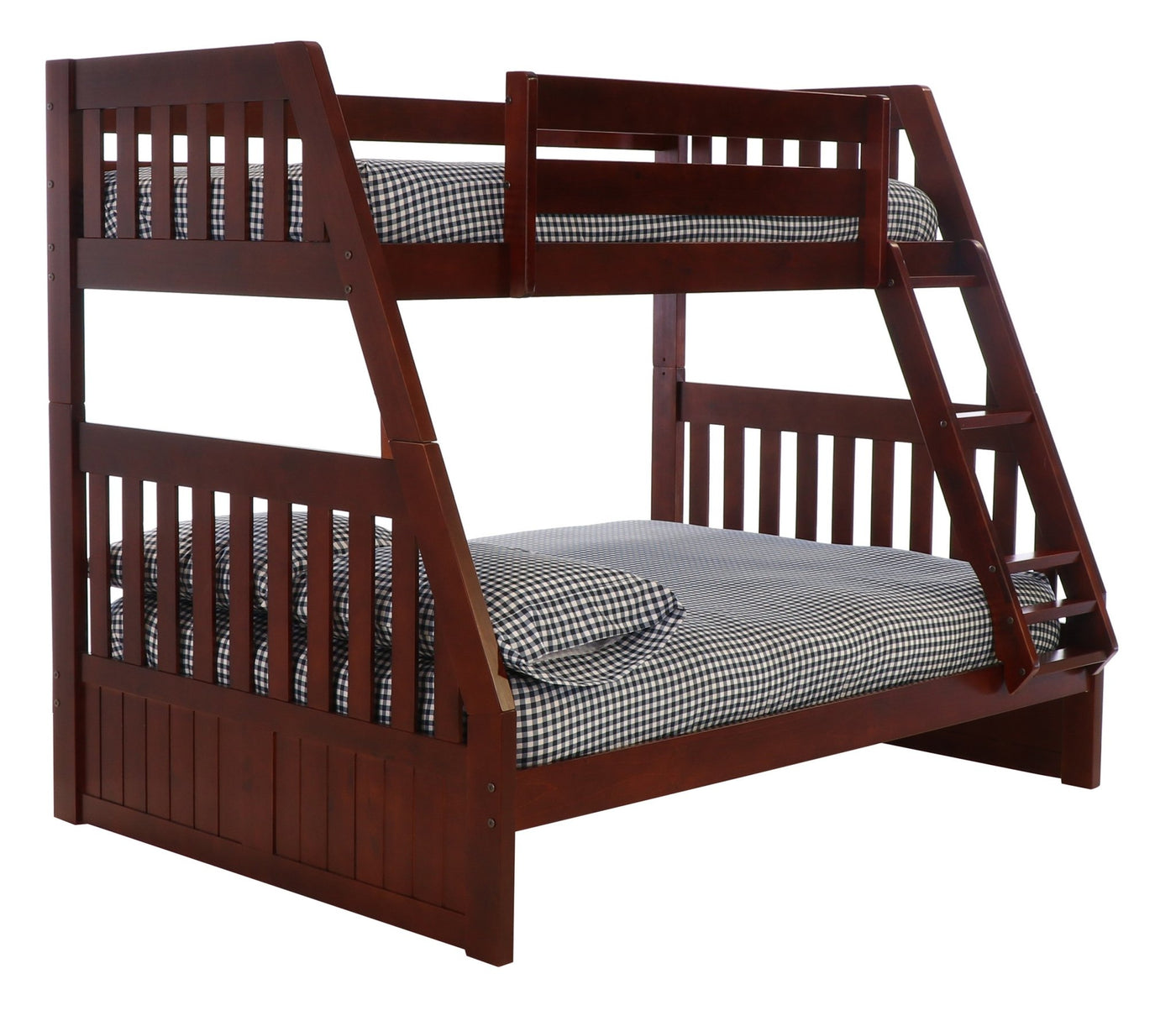 Donco Twin/Full Mission Bunkbed #color_Merlot