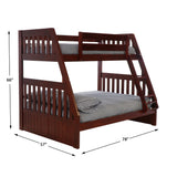 Donco Twin/Full Mission Bunkbed #color_Merlot
