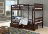 Donco Twin/Twin Bunk Bed #color_Cappuccino