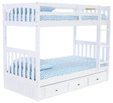 Twin/Twin Mission Bunk Bed in White