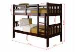 Twin/Twin Mission Bunkbed Cappuccino