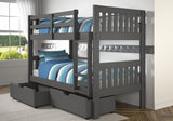 Twin/Twin Mission Bunkbed Dark Grey
