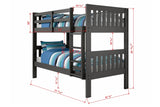 Twin/Twin Mission Bunkbed Dark Grey