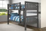 Twin/Twin Mission Bunkbed Dark Grey
